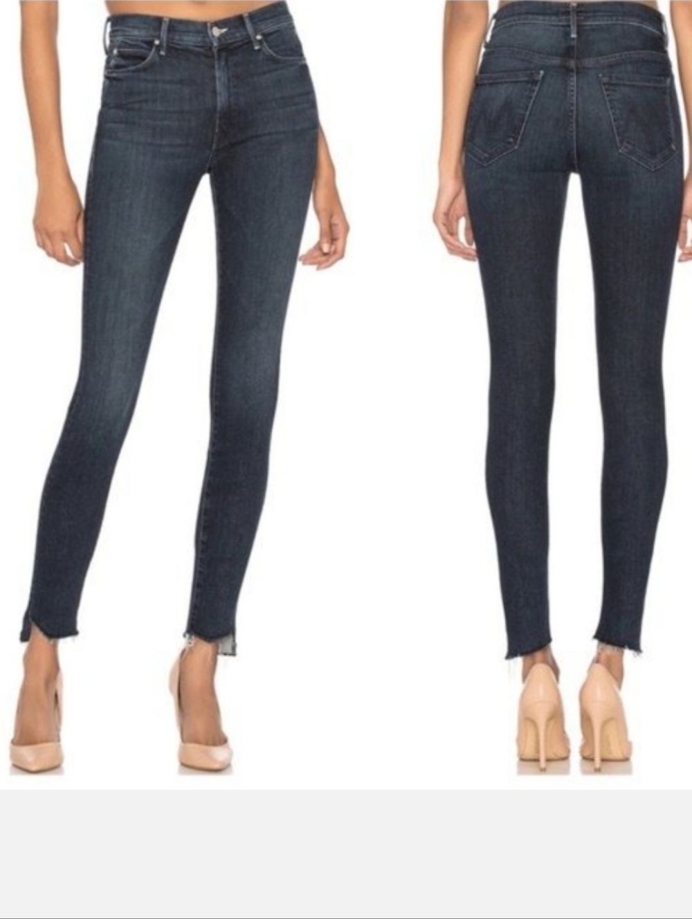 MOTHER The Stunner Ankle Step Fray Denim Jeans In Disco Dolls Sz 25